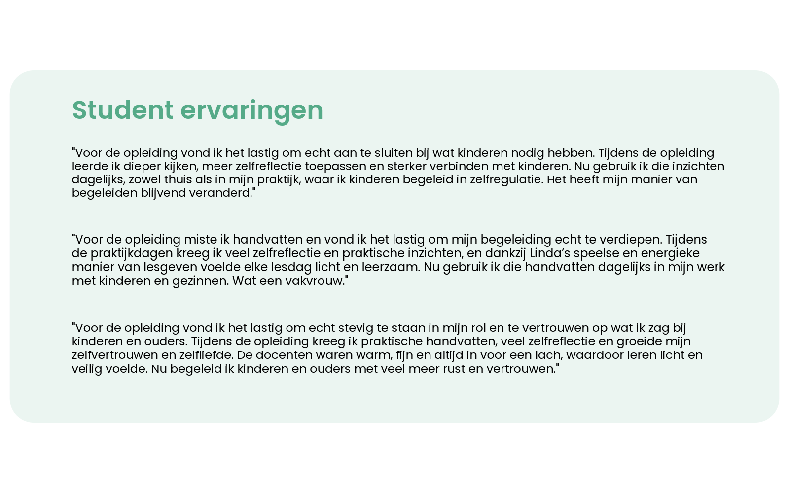 Student ervaringen kindercoach opleiding